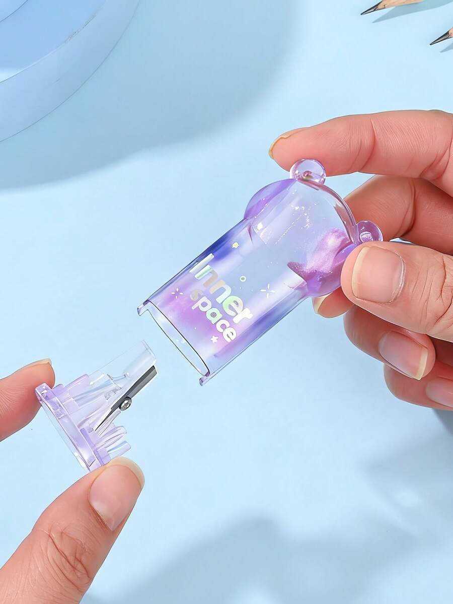 Bộ 1/4 gọt bút chì Soul Color, màu gradient trong suốt, kích thước nhỏ gọn, một lỗ, thích hợp gọt bút chì, đồ dùng văn phòng phẩm cho học sinh, quà tặng tựu trường. - Kích thước nhỏ - Xem 1
