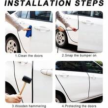 16.4Ft(5M) Car Door Guards, U-Shaped No Glue Automotive Trim Seal Protector Molding, Universal Vehicle Door Entry Guard Protective Strip, Exterior Car Accessories - 16.4Ft + White - View 5