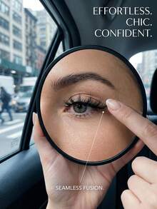 7对5D水貂毛假睫毛，交叉浓密自然款假睫毛条 - 黑色 - 查看 3