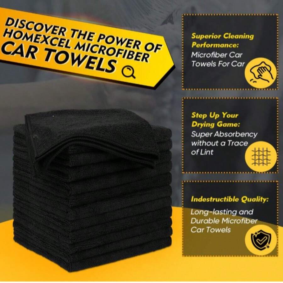 30pcs/20pcs/10pcs Microfiber Cleaning Cloths, Black, Gray, Green, Blue, High Quality Car Wash Towels, Lint-Free Dusting Rags Suitable For SUV, House, Kitchen, Windows Cleaning, 12x12 Inches