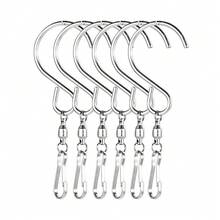 10 pièces/set Crochets rotatifs à 360°, pinces de suspension pivotantes en acier inoxydable - Crochets en forme de S montés au mur, rotatifs, convenant pour suspendre des carillons éoliens, des toupies éoliennes, des torsades de cristal - Installation facile, durable et résistant à la rouille, convenant pour la cuisine, la chambre, les outils de fête, les carillons éoliens extérieurs, les accessoires de décoration de la maison, design à la mode, structure robuste, décoration de jardin - brancher - Voir 7