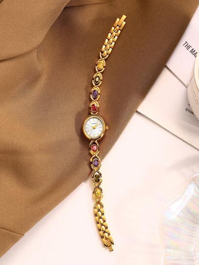 1 chiếc đồng hồ đeo tay nữ thanh lịch, tối giản, thời trang thường ngày, máy quartz, phù hợp để đeo hàng ngày.