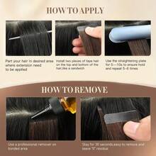 自然金色直发隐形无缝接发片 #613 金色肤色接发片 20片装 - S613 - 查看 9