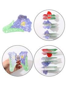 2 piezas de pinzas para el cabello con flores de tulipán frescas y dulces, pinza elegante para moño medio en la parte posterior de la cabeza, pinzas sin costuras para coleta para niñas, adecuadas para salidas, deportes, compras, fiestas, reuniones, cenas, vacaciones, actuaciones, té de la tarde, accesorios versátiles para el cabello, regalo ideal para el Día de San Valentín, Acción de Gracias, regreso a la escuela, cumpleaños, vacaciones - Multicolor - Ver 6
