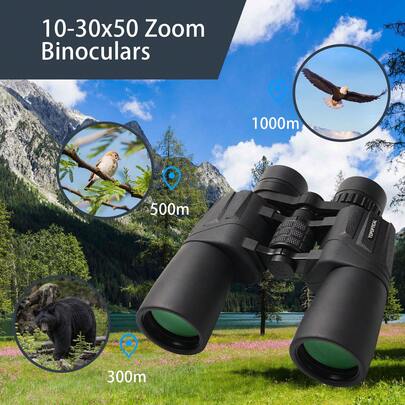 10-30x 50mm High Magnification High Definition Night Vision Binoculars, BAK4 Prism FMC Lens, Waterproof Fogproof, Suitable For Birdwatching, Hunting, Outdoor Hiking And More