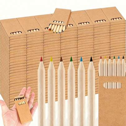 Bộ quà tặng 12 bút chì màu mini, nhỏ gọn và dễ mang theo, 6 màu sắc để lựa chọn, đã được gọt sẵn, làm bằng gỗ, thích hợp cho các dự án nghệ thuật, thủ công, giáo dục, vẽ tranh, hoạt động trong lớp học và dụng cụ nghệ thuật.