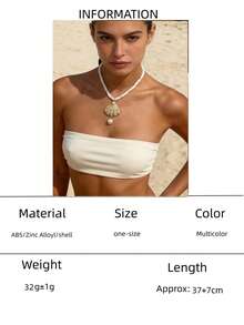 1 chiếc vòng cổ choker phong cách Boho với mặt dây chuyền hình sao biển, dây chuyền mặt dây chuyền điều chỉnh được, trang sức mùa hè cho kỳ nghỉ. - Nhiều màu - Xem 10