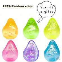 2Pcs Mini Size Fidget Toys Stress Balls For Kids & Adults, Sugar Squishy Balls - Dream Squishy Drop Glitter Stress Balls, Malt Sugar Glitter Squeeze Balls, Party Favors, Sensory Toys For School - 2pcs Random Mini Size - 查看 9