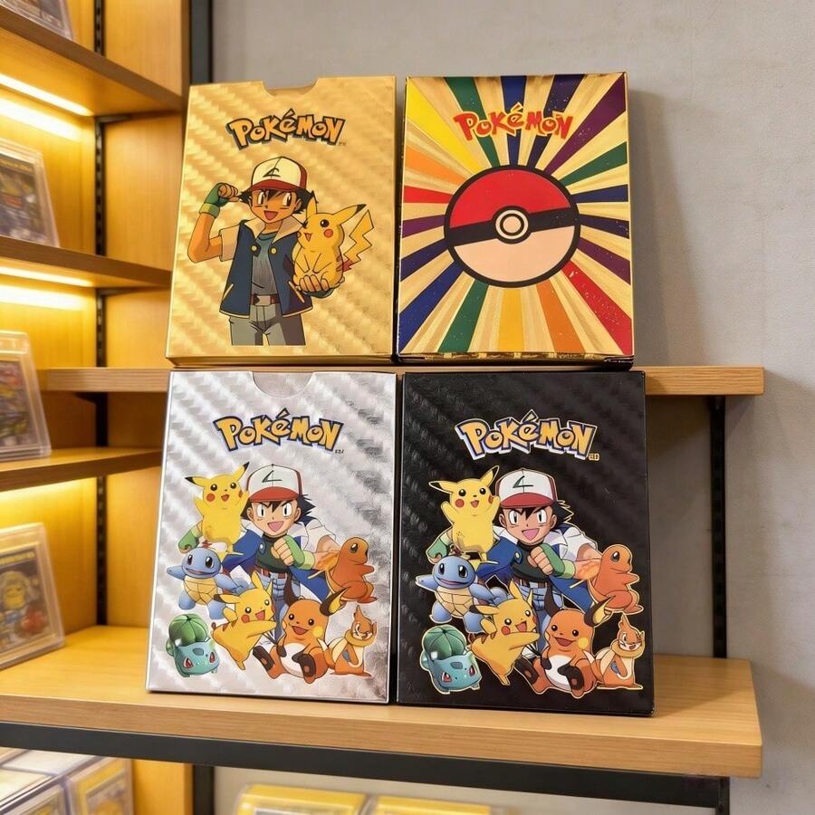 pokemon Thiệp cầu vồng mạ vàng, Thiệp hoạt hình anime dễ thương mạ vàng, Thiệp nhiều ngôn ngữ, Thiệp giải trí cho bữa tiệc - Nhiều màu - Xem 1