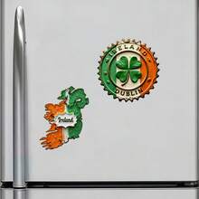 Một cặp nam châm trang trí lấy cảm hứng từ Ireland, thuộc bộ sưu tập Ireland, với hình bản đồ Đảo Ngọc lục bảo, mũ quán rượu, cỏ ba lá và bia đen – lời chúc phúc Celtic dành cho tủ lạnh của bạn. - Bản đồ phác thảo Ireland - Xem 2