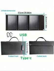 2-In-1 Portable Solar Panel Charger, Foldable, 30-50W Output, USB Port, Universal Charging, 36V Voltage, Solar Power Charging For Phones And Accessories, Travel Friendly - Multicolor - View 13
