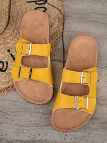 2026款经典凉鞋，经典百搭，时尚有型，金属搭扣，5种可调节尺码，适合各种脚型（从窄到宽）。 - 黃色 - 查看 5