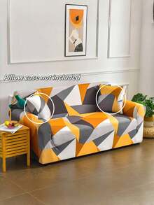 1pc Full Coverage Sofa Cover, Pet Proof Anti-Dust Decorative Sofa Slipcover, Geometric Printed, Colorful, Suitable For 1/2/3/4 Seater Sofa, All Season Use - Multicolor - View 3