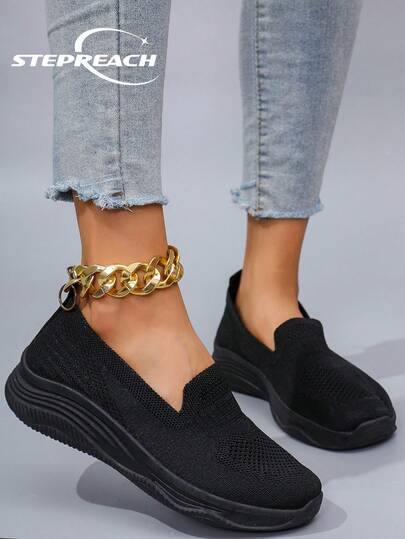 STEPREACH 新款女士休闲运动鞋，刺绣运动鞋，舒适轻便防滑透气平底鞋