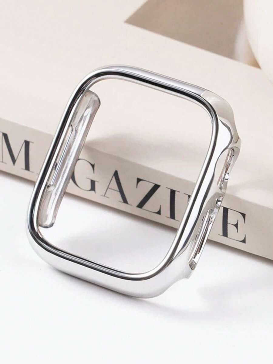 1pc Unisex Silver No-Screen Protective Case, Electroplated Protective Shell Suitable For Apple Watch Series Ultra/SE/11/10/9/8/7/6/5/4, Ultra-Thin Hardshell PC Anti-Drop Protective Frame Suitable For Apple Watch 40/41/42/44/45/46/49mm, Smart Watch Accessories