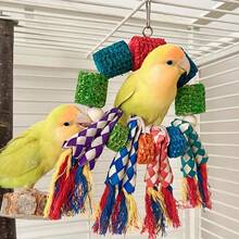 Colorful Parrot Chew Toys, Parrot Chew Toys, Decorated With Corn On The Cob, Loofah Pouches, Wooden Bead Tassels, Hanging Climbing Swings For Bird Cages, Enriching And Entertaining, Helping Parrots Relieve Boredom And Entertain - Random Design - View 5