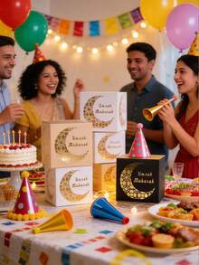 10个/包 开斋节/宰牲节派对礼品糖果饼干双层中空纸盒 - 查看 2