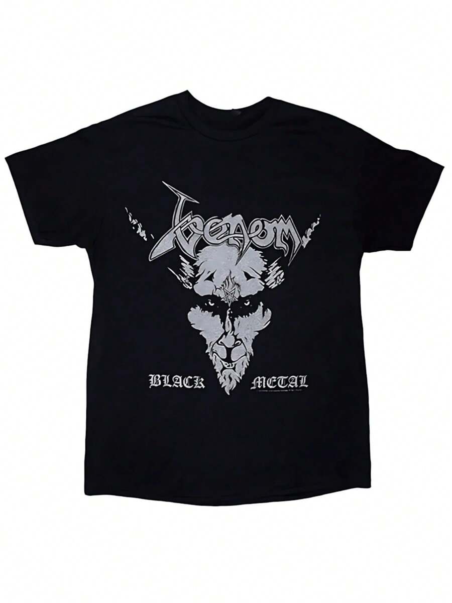Camiseta de hombre de algodón color negro con estampado gráfico moderno y diseño llamativo, estilo casual y cómodo para uso diario o para combinar con outfits urbanos - Negro - Ver 1