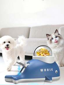 鲸鱼造型慢食喂食器玩具，猫狗互动宠物喂食器，自动宠物食品分配器 - 彩色 - 查看 3