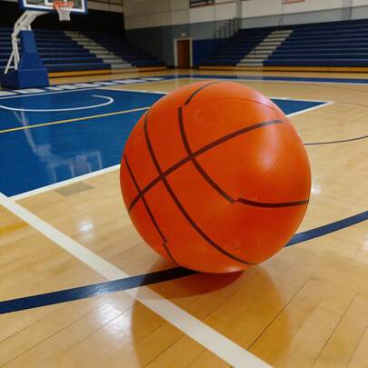 1pc Inflatable Basketball, Made Of PVC Material, Realistic Basketball Design, Non-Slip Textured Surface For Authentic Feel, Lightweight And Easy To Throw Without Injury, Suitable For Outdoor/Indoor Play, Pool, Beach, Yard, Party, Portable And Easy To Inflate/Deflate/Store