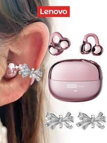Lenovo 联想 LE302 夹式蓝牙耳机套装，时尚耳挂，开放式环绕立体声，高品质低延迟音乐和游戏定向音频，ENC 降噪，通话清晰，无线耳机，兼容智能手机和电脑 - 查看 22