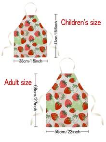 1 chiếc tạp dề in họa tiết dâu tây một mặt, tạp dề yếm unisex dành cho người lớn, có dây buộc cổ, thích hợp cho việc nấu nướng trong nhà bếp, tạp dề bảo hộ khi nấu ăn. - Nhiều màu - Xem 4