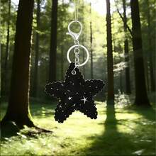 Móc khóa hình ngôi sao năm cánh bằng da PU dễ thương, phụ kiện túi xách phong cách Niche Ins - Nhiều màu - Xem 8