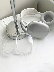 1pc Apple Slime Soft Anti-Scratch Transparent Protective Case, Compatible With Max, TPU Wireless Shock-Proof Earphone Protective Case - Clear - View 1