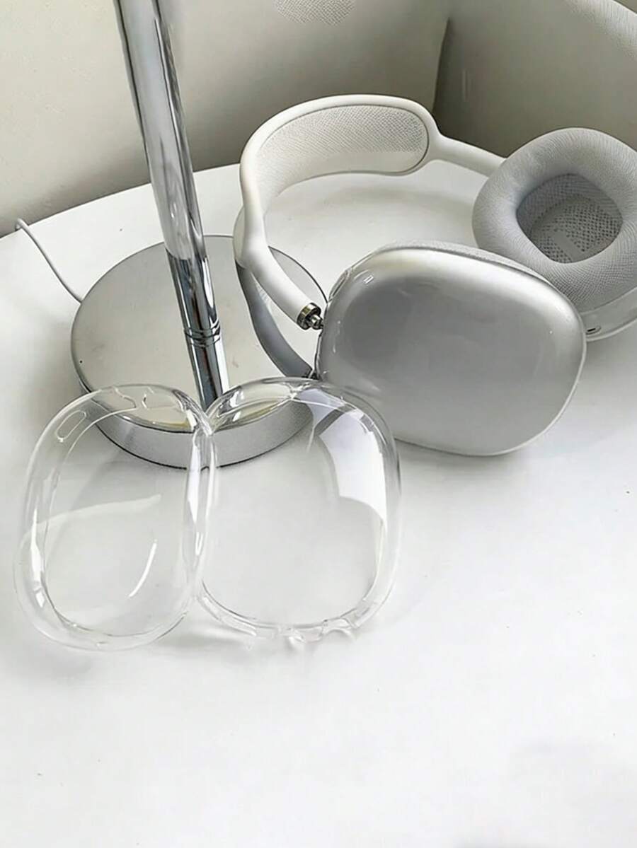 1pc Apple Slime Soft Anti-Scratch Transparent Protective Case, Compatible With Max, TPU Wireless Shock-Proof Earphone Protective Case - Clear - View 1