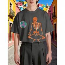 Playera Esqueleto Meditativo - Negro - Ver 3