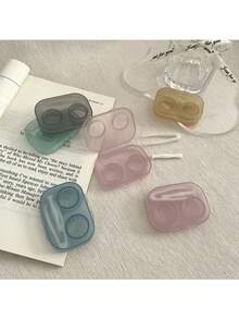 1/2/Pcs Retro Chic Candy-Colored Mini Contact Lens Case Colorful Contact Lens Case Kit With Mirror Compact, Portable Soak Storage Kit Eye Contacts For Eyes Colored,Holiday Essentials,Travel Essentials,Cheap,Festival Essentials,Essentials - Multicolor - View 5