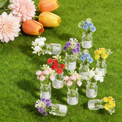 迷你逼真3D花瓶，树脂创意汽车/桌面微景观装饰