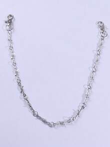 1 pieza Cadena de metal con espinas de estilo punk, cadena de jeans de moda multicapa adecuada para uso diario - Plateado - Ver 5