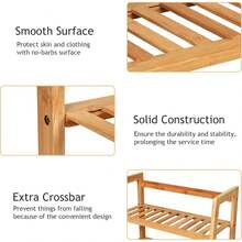 4-Tier Ladder Shelf, Bamboo Plant Stand Rack, Freestanding Bookshelf, Multifunctional Storage Shelves, Flower Stand Rack Holder - Tự nhiên - Xem 2