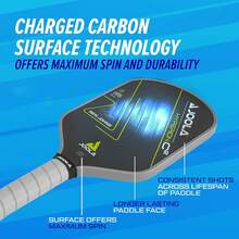 JOOLA Ben-Johns Pickleball Paddle, Featuring Charge Surface Technology For Enhanced Power And Feel - Full Carbon Fiber Wrap, Larger Sweet Spot - USAPA Certified - Yellow - View 4