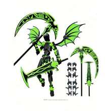 Posable Demon Wings Action Figure, Detailed Assembly Model, Fashionable Grim Reaper Sculpture Decor, Excellent Desktop Ornament, Holiday/Birthday Gift - Multicolor - View 4