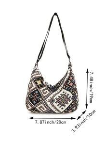 Large Capacity Canvas Bag, Commuter Bag, Shoulder Bag, Women's Bag, High Appearance Level, Dumpling Bag - Black - View 2