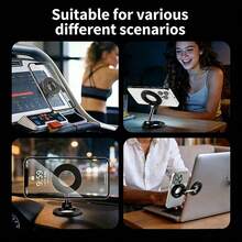 Giá đỡ điện thoại từ tính hai mặt mới cho ô tô, nam châm mạnh, chất liệu kim loại chống sốc, xoay 360°, có thể gập lại, thao tác bằng một tay, phù hợp với 16 Pro/15/14/13/12 và tất cả các điện thoại thông minh, thích hợp sử dụng trên bảng điều khiển ô tô, xe tải, SUV, phòng tập thể dục, bàn làm việc và văn phòng. - màu đen - Xem 8