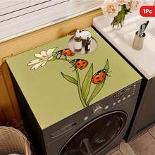 1pc Carrot Pattern Washing Machine And Dryer Top Cover Pad, Diatomite, Washing Machine Dust Cover, Kitchen Accessory, Anti-Slip, Suitable For Laundry Room, Bathroom, Home Decor And Room Decoration - Yellow Daffodils - View 6