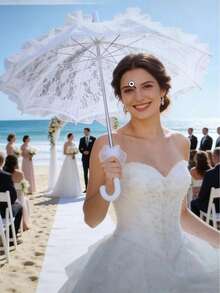 1件公主蕾絲傘，適用於婚禮攝影道具、婚禮裝飾，以及感恩節、新年 - 彩色 - 查看 4