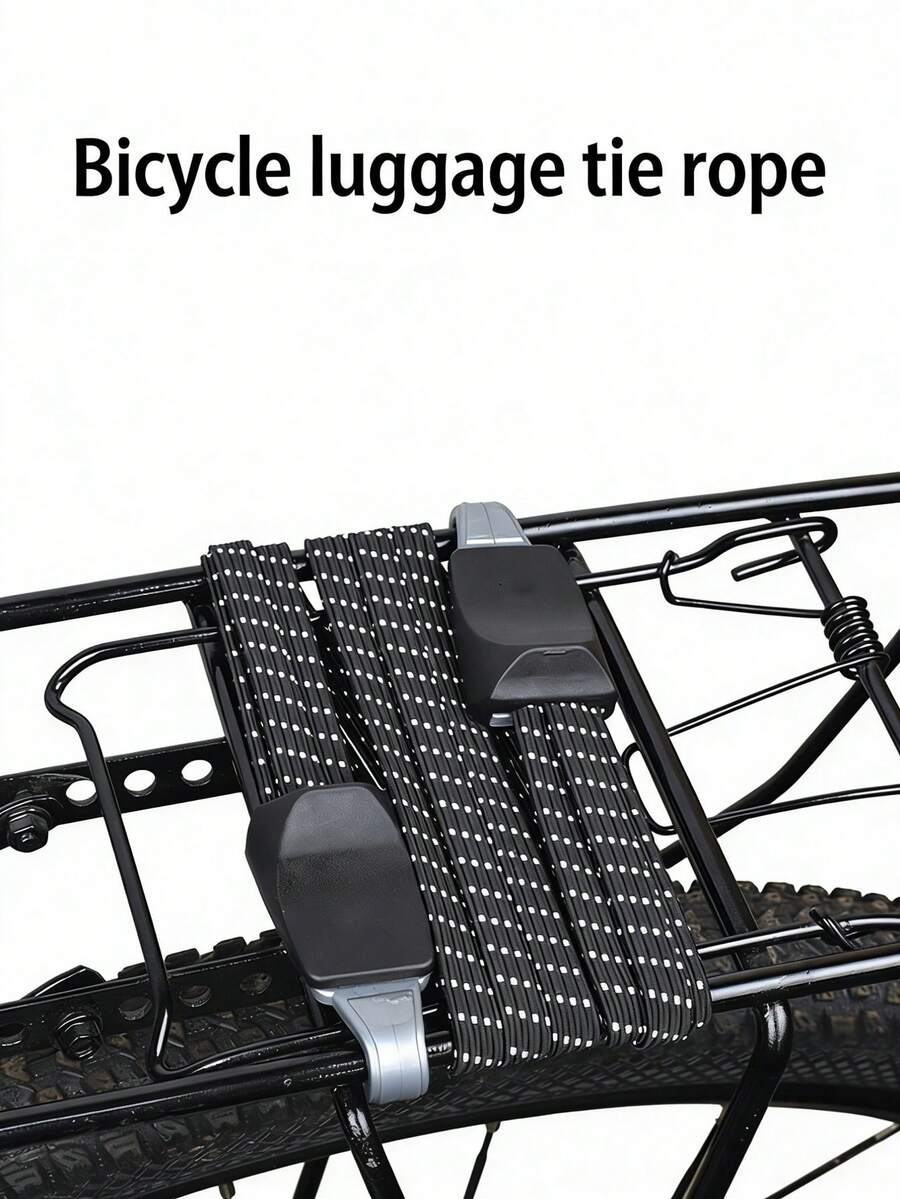 1 pieza Cuerda elástica para bicicleta, Banda elástica 3 en 1 con dos cubiertas de plástico, Gancho de cuerda elástica expandible, Cuerda de equipaje para bicicleta de montaña, Cuerda de sujeción para portaequipajes, 3 correas de sujeción fijas - Multicolor - Ver 1