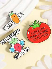 Bộ 1 Ghim cài áo tráng men - Hình cà chua, củ dền, cà rốt ngộ nghĩnh, ghim cài áo thời trang, huy hiệu cài áo, ghim cài túi xách, quà tặng tốt nghiệp không thể thiếu. - Nhiều màu - Xem 3