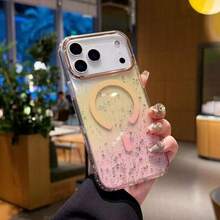 Suitable For 17 Pro Max, Dazzling Glitter Magnetic Phone Case, 16 Fairy-Like High-End Feel, 15 Protective Cover - Cherry Blossom Pink - View 9
