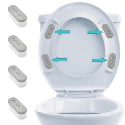 Bộ 4 miếng đệm lót bồn cầu, miếng đệm lót bồn cầu có chức năng giảm chấn và kết dính chắc chắn để gắn vào bồn cầu, giúp bồn cầu của bạn an toàn và thoải mái hơn.