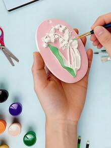 Custom Floral Embossed Painting 3D Clay Painting Graffiti Set, Includes Mini Paints, Suitable For Home Decor, Party Gifts, Classroom Projects And Holiday Gifts, DIY Art Tools, Suitable For Beginners, Ideal Gift For Holiday Parties - Multicolor - View 6
