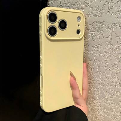 1 Ốp lưng điện thoại hình trái tim màu vàng kem | Bảo vệ camera lớn | Vỏ silicon mềm chống sốc | Tương thích với iPhone 17/17AIR/17PRO/17PROMAX/16/7/8/11/12/13/14/X/XR/Xs/Plus/Pro/Pro Max/SE2