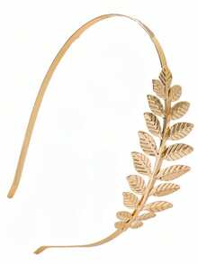 1pc Headpiece/Gold Leaf Headband Crown/Bridal Wedding Hair Accessory Greek Goddess Accessory - Gold - View 7