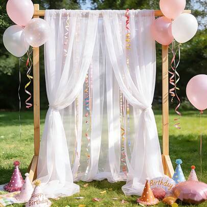 Wedding Birthday Party Decoration Tulle Curtain, Backdrop Wall Props, Indoor Outdoor Tulle Arch Decor Atmosphere Props