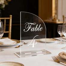 OUTANA 亚克力可拆卸桌号牌，简约设计，适用于商务酒店、生日派对、餐厅、会议、婚礼、展览、桌号识别等场合。 - BJ3061 - 查看 5