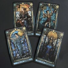 Bộ bài Tarot với thiết kế kính màu - Bộ bài bói toán dễ sử dụng, hoàn hảo cho các buổi họp mặt gia đình và tiệc tùng. - Xanh đậm - Xem 4